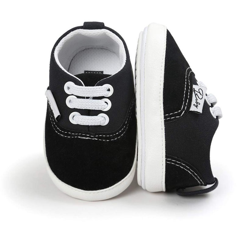 ohsofy Morbido Infant Baby Boys Girls Canvas Sneaker Toddler Slip On Anti Skid Newborn First Walkers Candy Shoes for 0-18 Months - Image 1